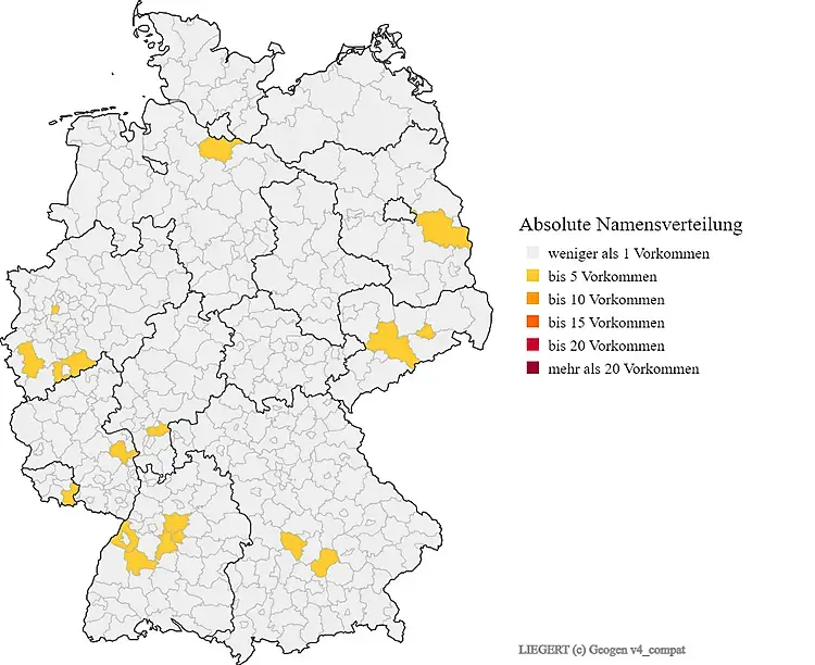 Verteilung Nachname Liegert in Deutschland