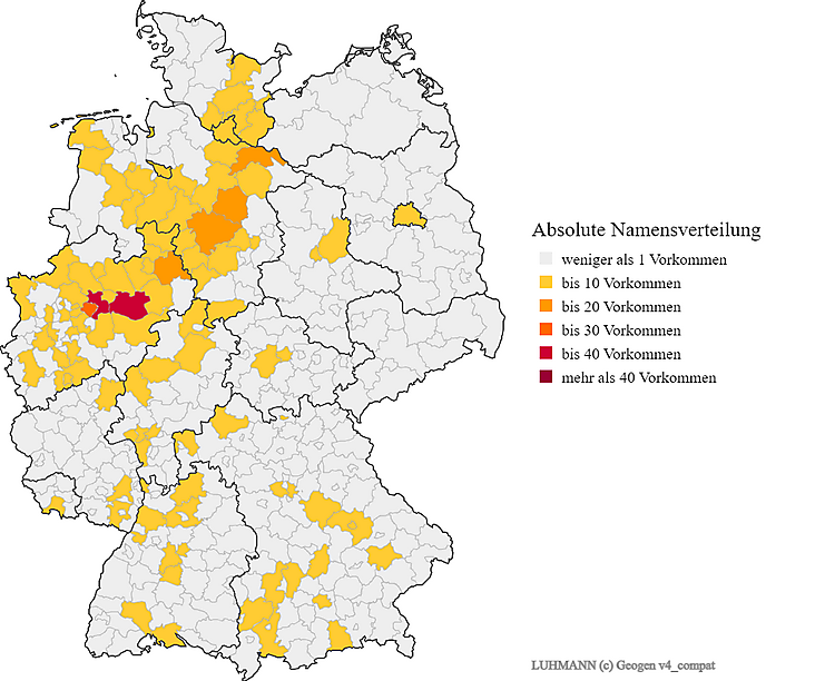 Karte Verteilung Luhmann in Deutschland