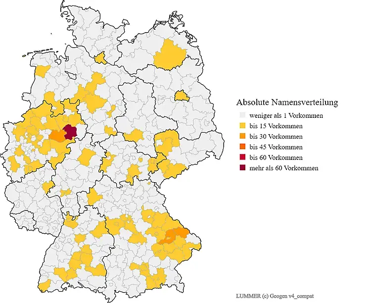Nachname Lummer Karte Verteilung in Deutschland
