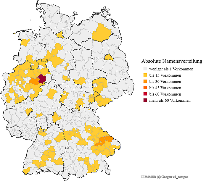 Nachname Lummer Karte Verteilung in Deutschland