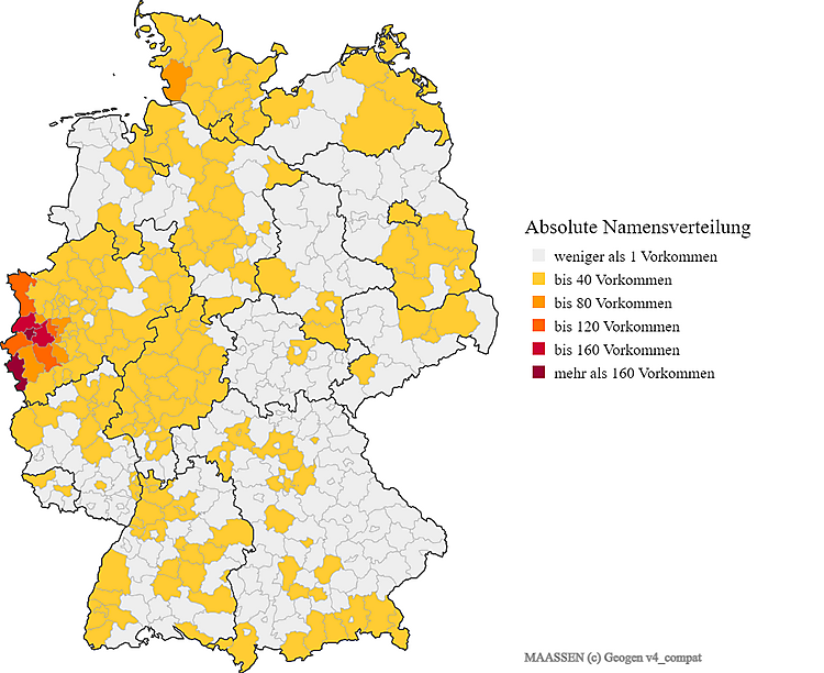 Nachname Maaßen Karte Verteilung in Deutschland