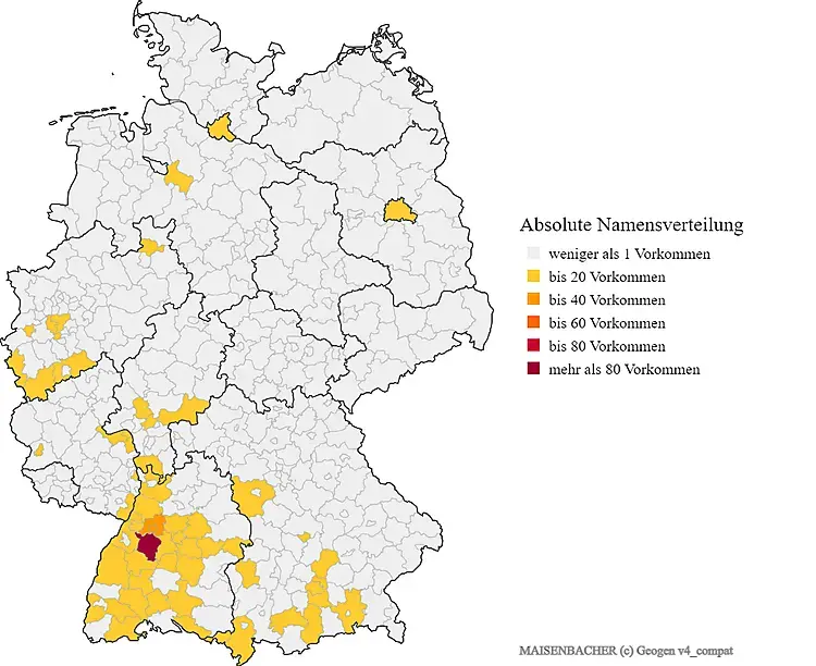 Karte Verteilung Maisenbacher in Deutschland