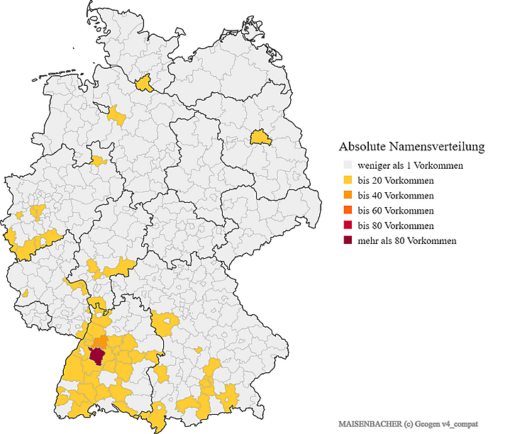 Karte Verteilung Maisenbacher in Deutschland