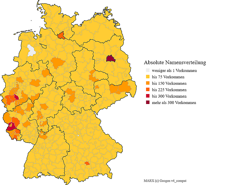 Nachname Marx Verteilung in Deutschland