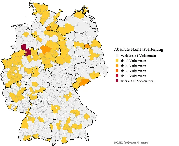 Verteilung Nachname Mosel in Deutschland