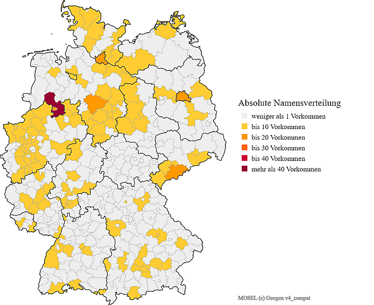 Verteilung Nachname Mosel in Deutschland