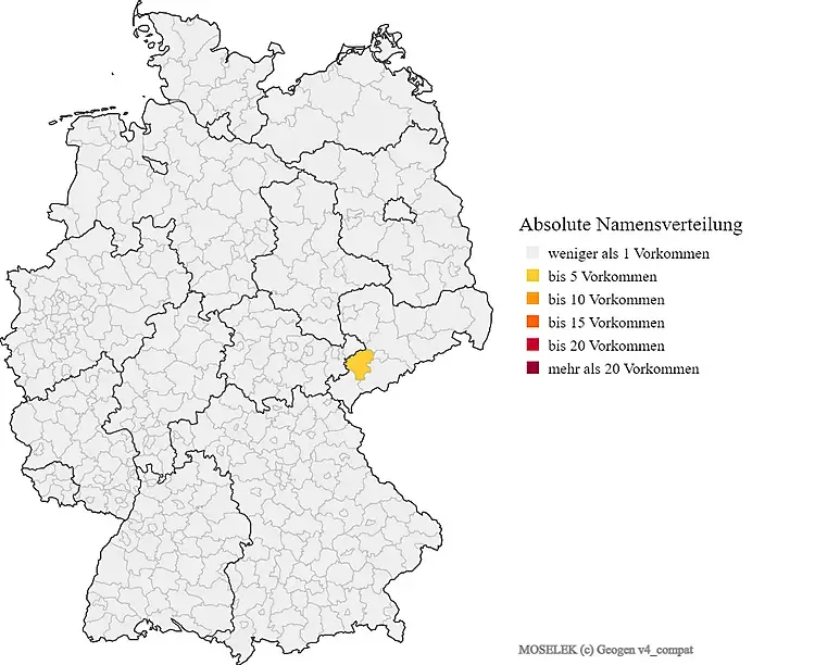 Karte Nachname Moselek Verteilung