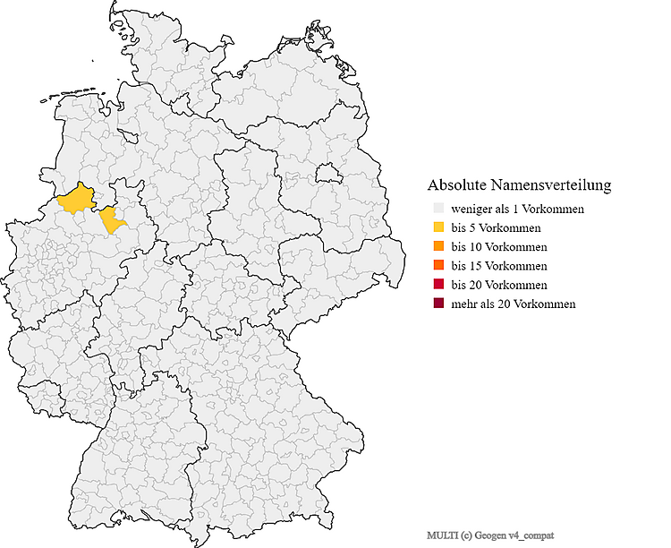 Nachname Multi Karte Verteilung in Deutschland