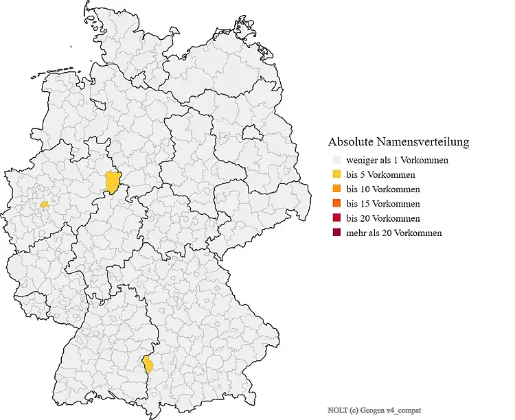 Karte Nachname Nolt Verteilung in Deutschland
