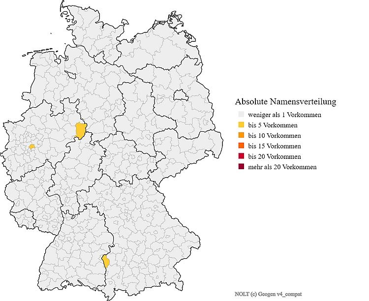 Karte Nachname Nolt Verteilung in Deutschland