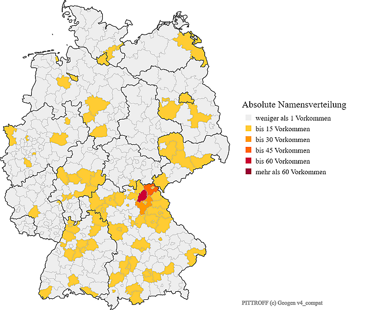 Nachname Pittroff Verteilung in Deutschland