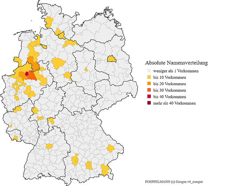 Nachname Pöppelmann Verteilung Deutschland
