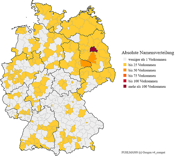 Karte Verteilung Puhlmann in Deutschland