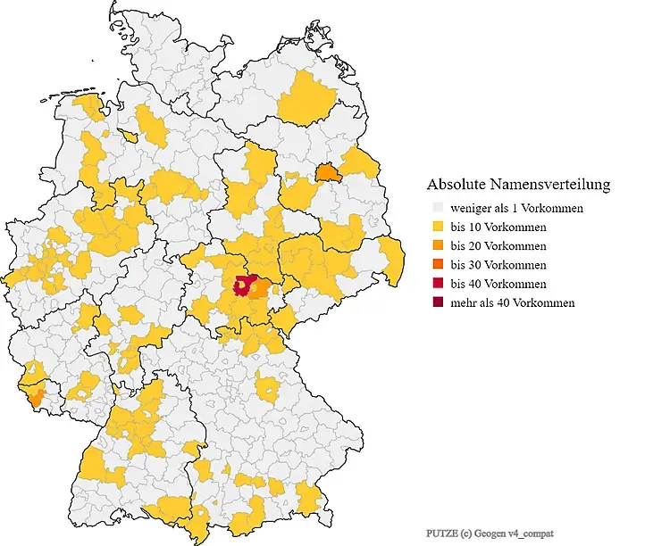 Karte Verteilung Putze in Deutschland