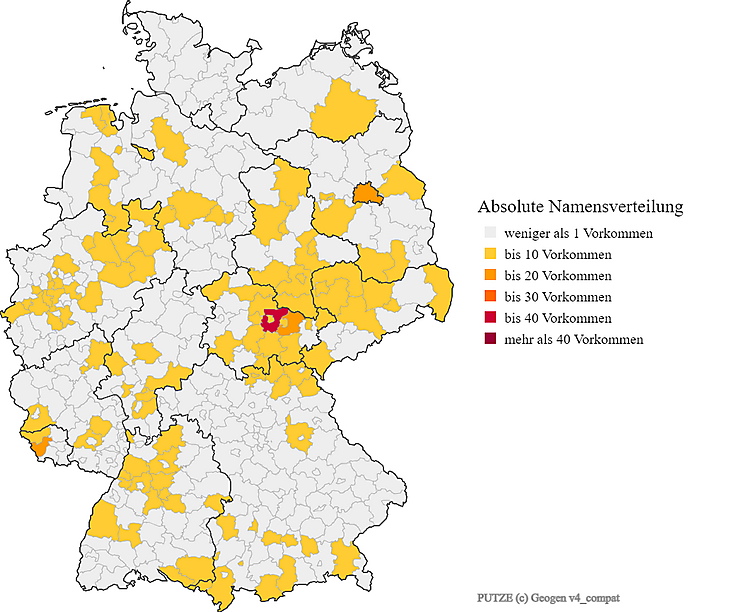 Karte Verteilung Putze in Deutschland
