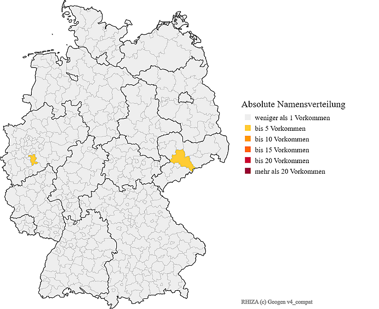 Nachname Rhiza Karte Verteilung in Deutschland