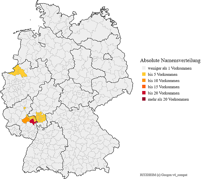 Nachname Ritzheim Verteilung Deutschland Karte