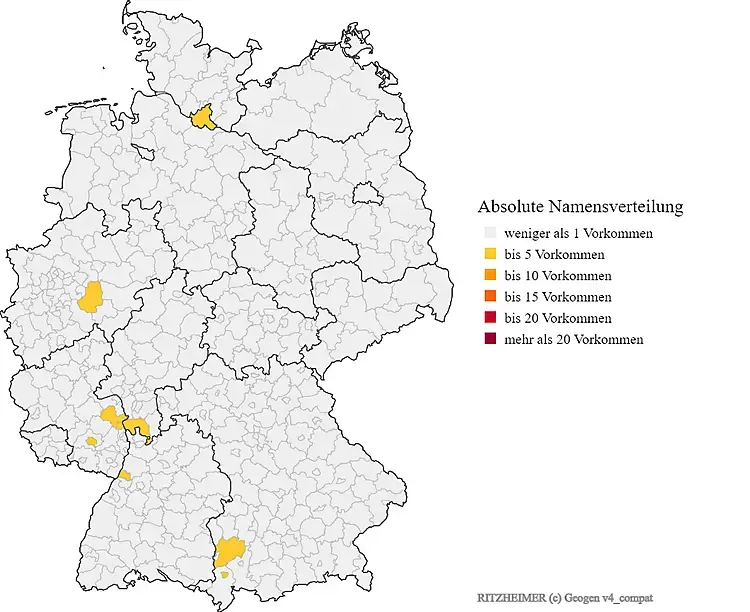 Verteilung Nachname Ritzheimer in Deutschland
