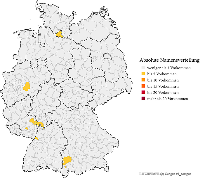 Verteilung Nachname Ritzheimer in Deutschland
