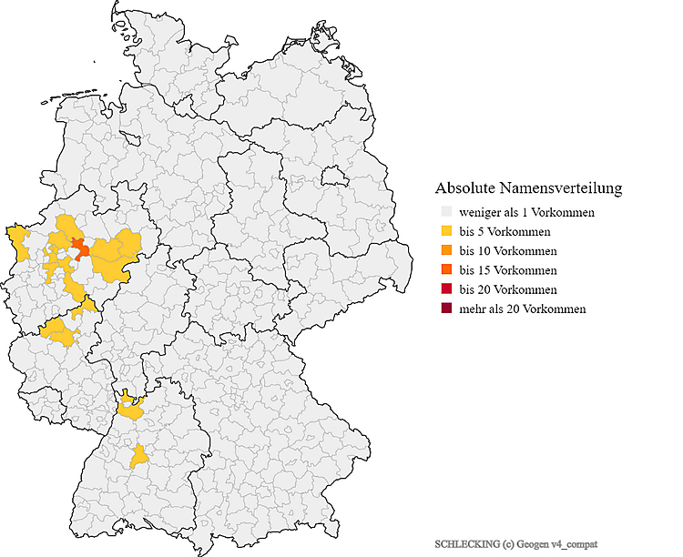 Karte Nachname Schlecking Verteilung in Deutschland
