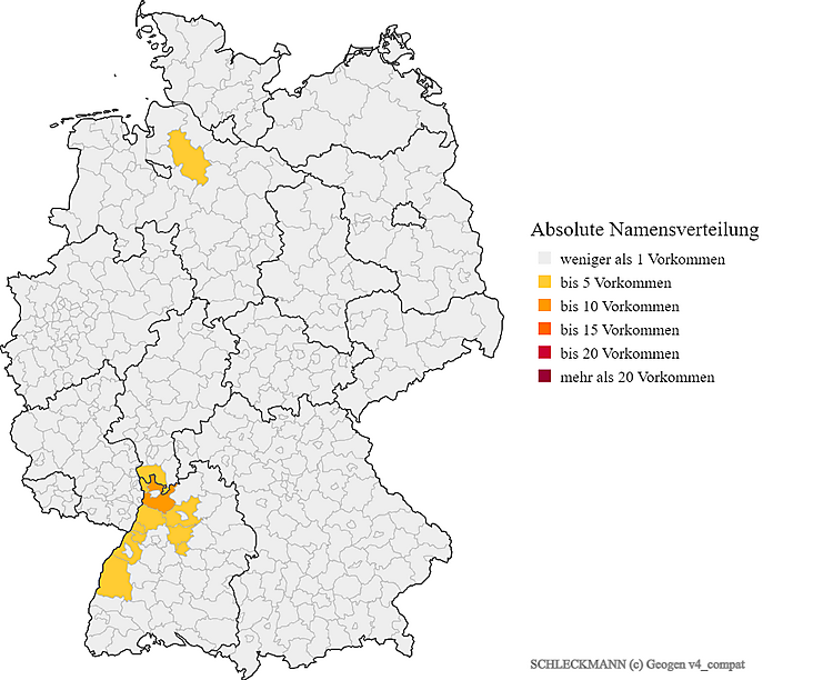 Karte Nachname Schleckmann Verteilung in Deutschland