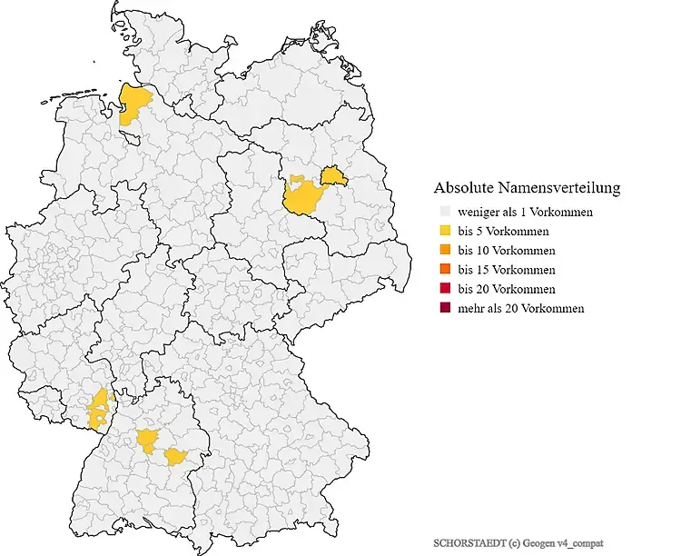 Nachname Schorstädt Verteilung Deutschland Karte