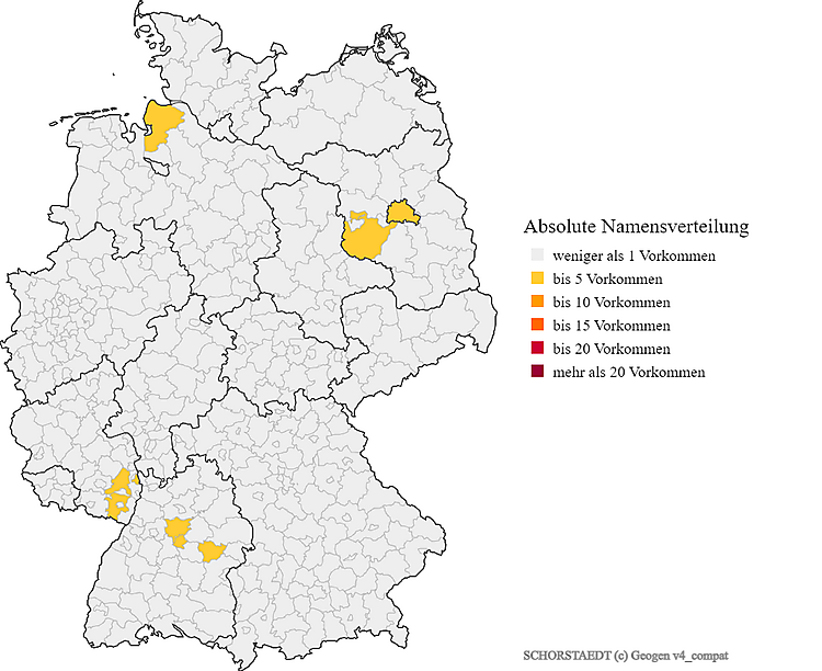 Nachname Schorstädt Verteilung Deutschland Karte