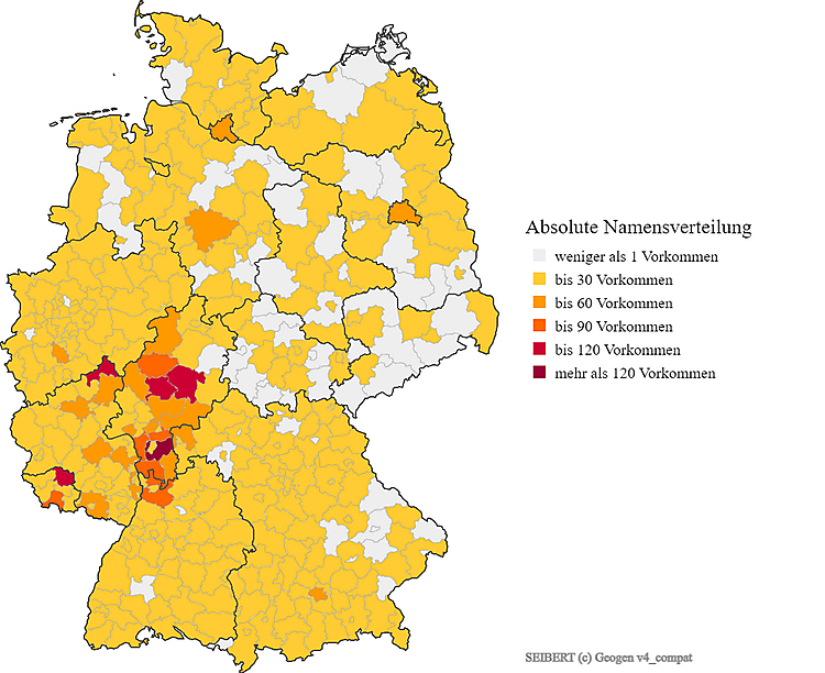 Nachname Seibert Verteilung in Deutschland