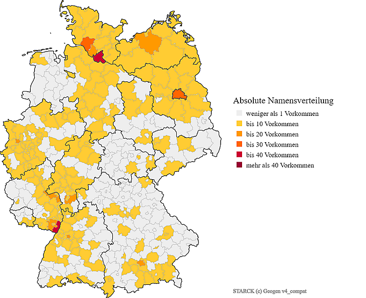 Karte Verteilung Starck in Deutschland