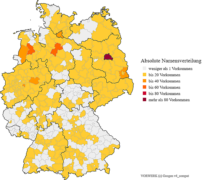 Karte Verteilung Vorwerk in Deutschland