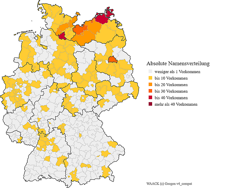 Nachname Waack Verteilung Deutschland