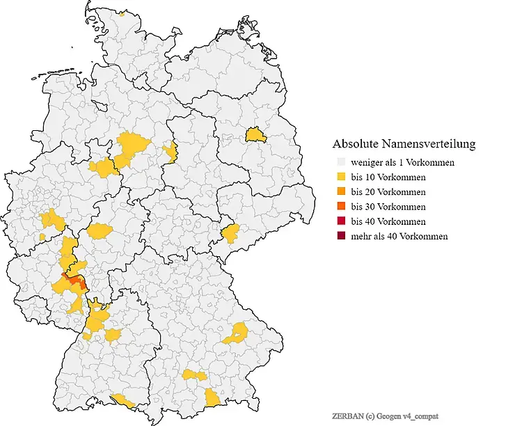 Nachname Zerban Verteilung Deutschland Karte