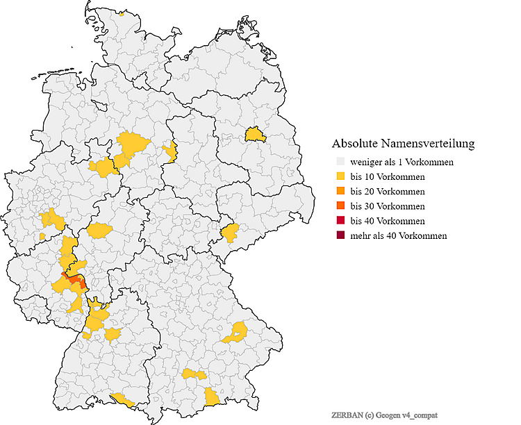 Nachname Zerban Verteilung Deutschland Karte